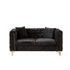 60-Inch Chenille Pull Buckle Chesterfield Sofa, Modern Tufted Couch with Copper Nail Armrests for Living Room, Bedroom - 4 of 4