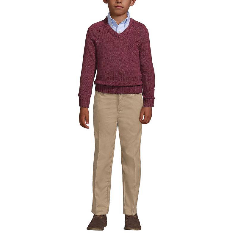Lands' End School Uniform Kids Cotton Modal V-neck Sweater, 4 of 5