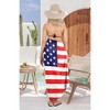 LA LEELA Women's Summer Beach Patriotic American US Flag Sarong Bikini Wrap Swimsuit Coverups for Women One Size Red Stars and Stripes - 3 of 4