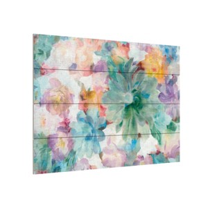 Danhui Nai 'Succulent Florals Crop' Wood Slat Art - 1 of 4
