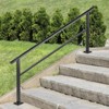 VEVOR Outdoor Handrail 165LBS Load Handrail 60 x 35" Railing Transitional Range from 0 to 30° Staircase Handrail Fits 4-5 Steps with Screw Kit,Black - 2 of 4