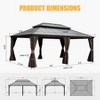 DOMETOUR 14x20FT Hardtop Gazebo, Metal Roof & Aluminum Frame, with Curtains & Netting, for Patio, Deck, Garden - 2 of 4