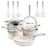 Gotham Steel Hammered Cream 15-Piece Ultra Ceramic Nonstick Cookware Set with Utensils - image 4 of 4