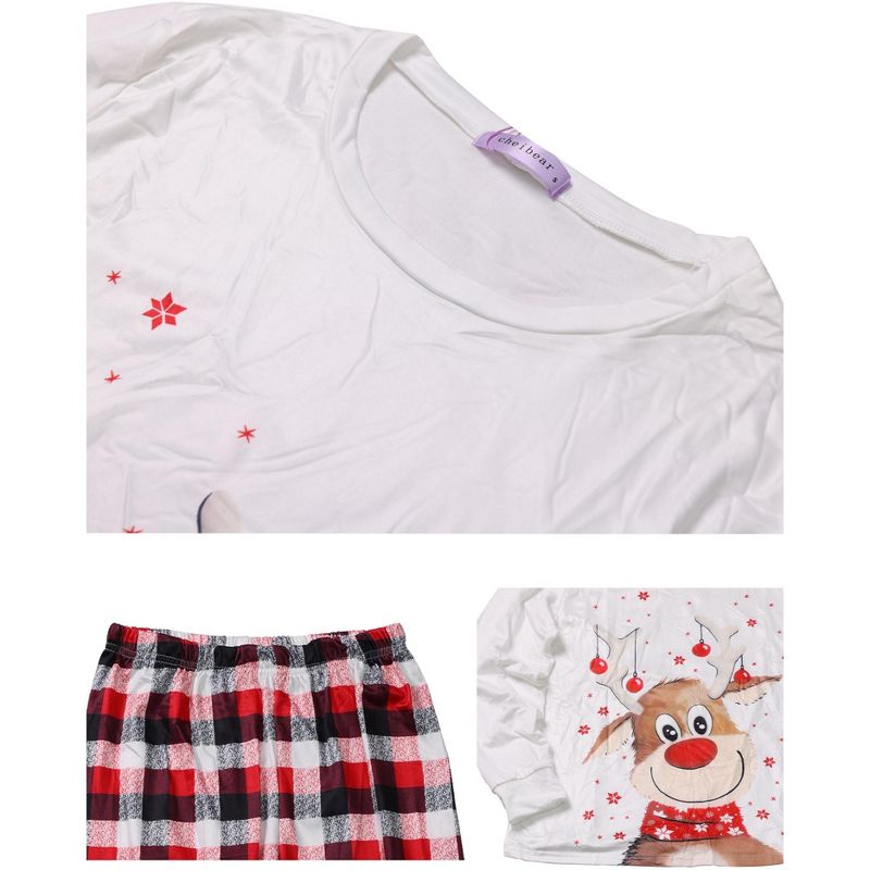 cheibear Family Christmas Pajamas Matching Sets Sleepwear Holiday Home Party Pajama Set, 4 of 5