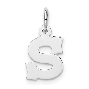 Black Bow Jewelry Sterling Silver, Amanda Collection Small Block Style Initial S Pendant - 1 of 4