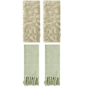 REGALWOVEN 4 Pcs Cotton Bathroom Hand Towel with Tassel 14" x 30" - 1 of 4