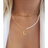 Elegant 14K Gold Plated Initial Pearl Link Chain Necklace: A Personalized and Timeless Treasure for Every Occasion. - 2 of 2
