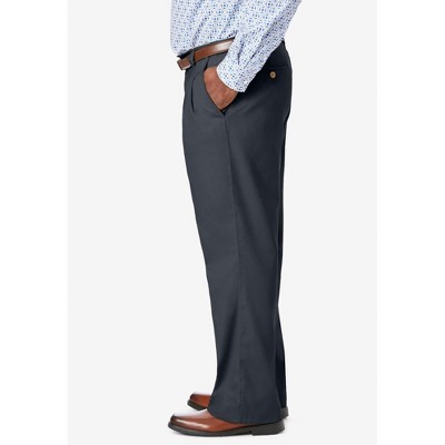 KingSize Relaxed Fit Wrinkle-Free Expandable Waist Pleated Pants