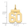Black Bow Jewelry 14k Yellow Gold, Athletic Collection, Small Polished Number 60 Pendant - 4 of 4