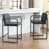 Resenkos Counter Bar Stools, Counter Stool,Set of 2,Counter Height Bar Stool with Armrests, Metal Frame and Padded Seat- Dark gray - 4 of 4