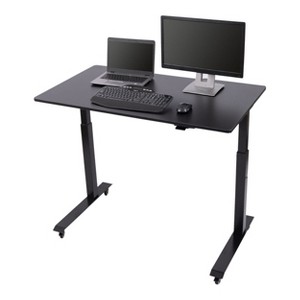 Stand Up Desk Store Electric Adjustable Height Standing Desk with Locking Casters and Furniture Feet - 1 of 4