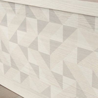 Glacier Oak 1-Drawer Nightstand with Geometric Pattern