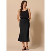 INSPIRE CHIC Women's Texture Stretchy Bodycon Mermaid Fishtail Lettuce Hem Elastic High Waist Maxi Skirts - 3 of 4
