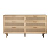 APRILSOUL Natural Rattan 6 Drawers Dresser, Natural Woven Fronts, Deep Storage, Multi-Room Cabinet for Bedroom, Living Room - 3 of 4