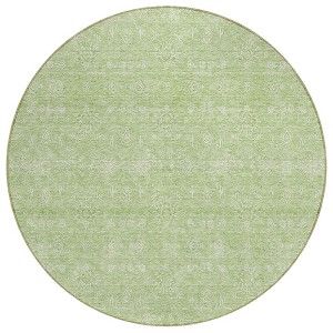 Artichoke Green Mint Green And Ivory Floral Washable Indoor Outdoor Area Rug - 1 of 4