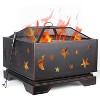 Outdoor Wood Burning Fire Pit with Mesh Lid for Garden, Camping, Bonfire - 3 of 4