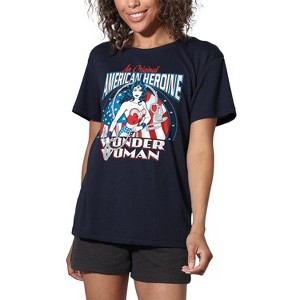 Women's Wonder Woman American Heroine Loose T-Shirt - 1 of 4