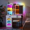 Fredees Vanity Desk with Mirror and LED RGB Lights - 4 of 4