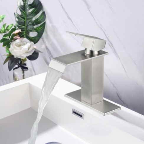 Single-Handle Waterfall Spout Faucet for Bathroom Vanity Sink - image 1 of 4