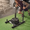 VEVOR Weight Training Sled, Pull Push Power Sled, Fitness Strength Resistance Training, Steel Workout Equipment, Suitable for 2" Weight Plate, Black - 2 of 4