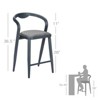 Garvee Outdoor Counter Height Bar Stools Chairs Set of 2, Stylish Modern Patio Bar Stools with Backrest and Arm, Comfortable High Bar Chairs - 3 of 4