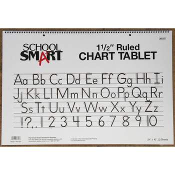 School Smart Chart Paper Pad, 24 x 16 Inches, 1-1/2 Inch Skip Line, 25 Sheets