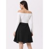 INSPIRE CHIC Women's High Waist A-Line Flared Pleated Above Knee Denim Skirt - 4 of 4