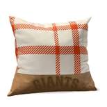 MLB San Francisco Giants Farmhouse Plaid Faux Leather Throw Pillow