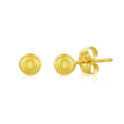 Classic Gold 14K Yellow Gold, 4mm Polished Ball Studs - Gold