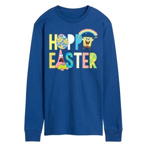 Men's - SpongeBob Squarepants - Hoppy Easter Icons Long Sleeve Graphic T-Shirt - 1 of 4