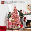 Best Choice Products Pre-Lit Red Christmas Pine Tree w/ Flocked Branches, Warm-White Lights - 4 of 4