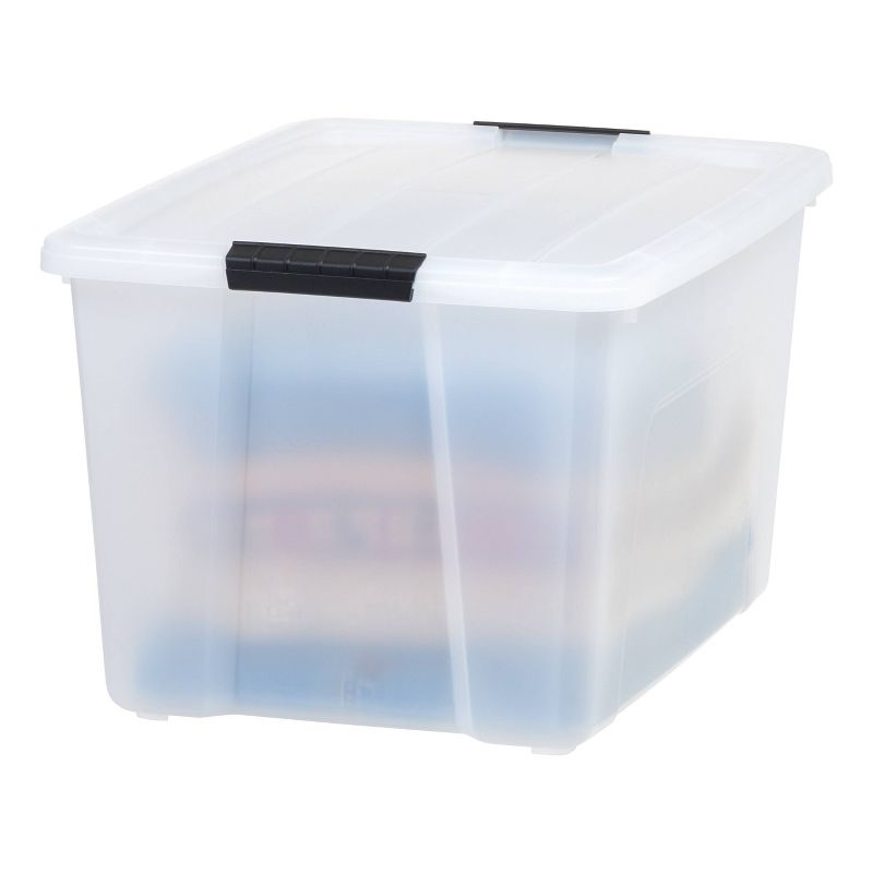 IRIS Stack and Pull Clear Storage Bin with Lid Natural, 5 of 10
