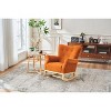 CAVINAS Upholstered Rocking Chair with Wood Legs and Curved Back, Foam-Filled Accent Chair for Living Room, Bedroom, Reading Corner - 3 of 4