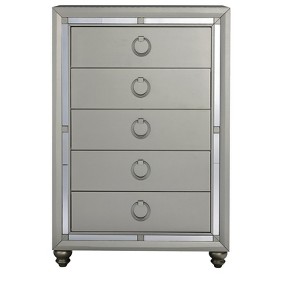 CAVINAS Bedroom Dresser with 2/5 Mirror Accents Drawer,Dressers & Chest of Drawers with Bun Foot for Living Room,Entryway - 1 of 4