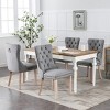 Modern Tufted Dining Chairs Set of 2 with Nailhead Trim,Linen Upholstery and Solid Wood Legs for Dining Room-Baofuwish - 3 of 4