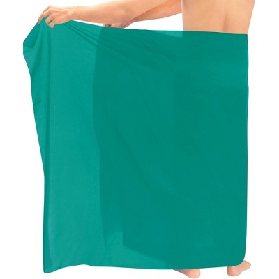 LA LEELA Men's Casual Vacation Sarong Wrap Pareo  One Size Green Solid