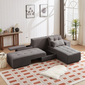 GDFStudio Andy 111" Upholstered Modular Sectional Sofa with 4 Pillows and Storage - 1 of 4