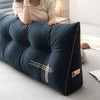 Bekrvio Velvet Wedge Headboard Pillow, Bed Rest Reading Backrest Cushion with Removable Cover & Side Pockets for Daybed & Couch - 4 of 4