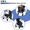 2 in 1 Rollator Walker & Transport Chair for Seniors with Seat, Transport Wheelchair All Terrain, Medical Walker for Adults with Backrest, Footrest - 3 of 4