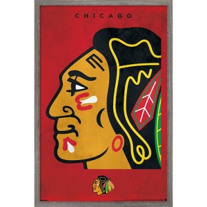 Trends International NHL Chicago Blackhawks - Logo 25 Framed Wall Poster Prints - 1 of 4