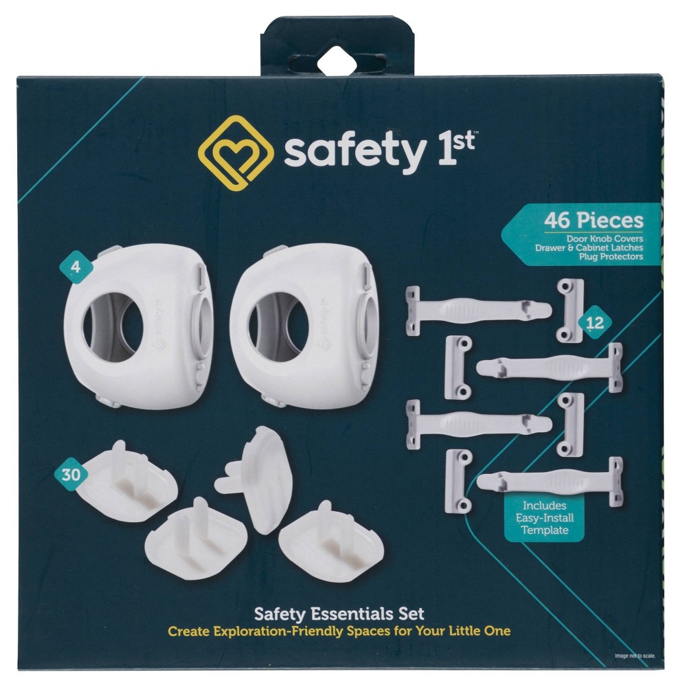 Photos - Baby Safety Products Safety 1st Safety Essentials Childproofing Kit - White 46pc: Adhesive Backing, Tool-Free Assembly, Polypropylene Material 
