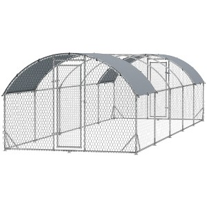 Large Metal Chicken Coop with Waterproof and Anti-UV Cover for Yard, Outdoor, Duck, Rabbit - 1 of 4