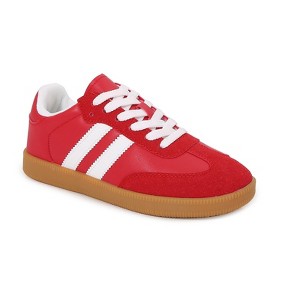 Berness Women's Lisa Retro Stripe Gum Sole Sneakers with Suede Accent - 1 of 4