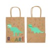 Blue Panda 24 Pack Dinosaur Party Bags with Handles, Green Foil T-Rex for Kids Birthday, Dino Themed Baby Shower Party Favor (8.6 x 6.3 X 3.2 In) - 4 of 4