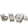 XIZZI 6 Pieces Furniture Set with Swivel Rocking Chairs, Furniture Sofa Set with Ottomans and Loveseat, Rattan Conversation Couch Set - 2 of 4