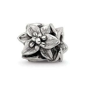 Black Bow Jewelry Sterling Silver Plumeria Bead Charm - 1 of 4