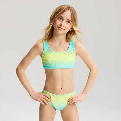 Cat & Jack Girls' Bright Skies Bikini and Swim Shorts Set - Cat & Jack™ Aqua Blue L — фото 3
