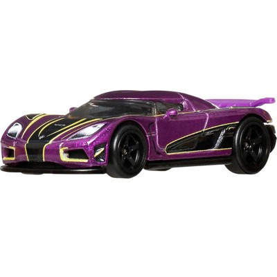 Koenigsegg Agera R Purple Metallic with Black and Yellow Stripes "Timeless Icons" Series Diecast Model Car by Hot Wheels
