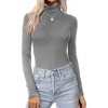 Ekouaer Women's Turtleneck Long Sleeve Shirts Thermal Underwear Tops Basic Slim Fit Fall Fashion Lightweight Top - 4 of 4