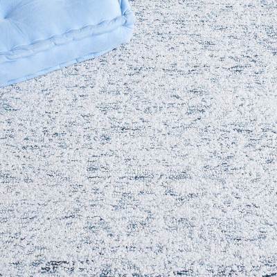 Ebony Light Blue Wool and Synthetic Hand Tufted Area Rug